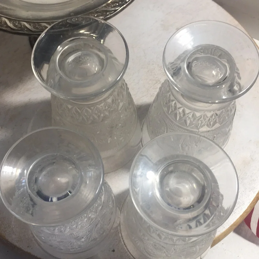 Vintage Duncan Miller stemmed water goblets set of 4